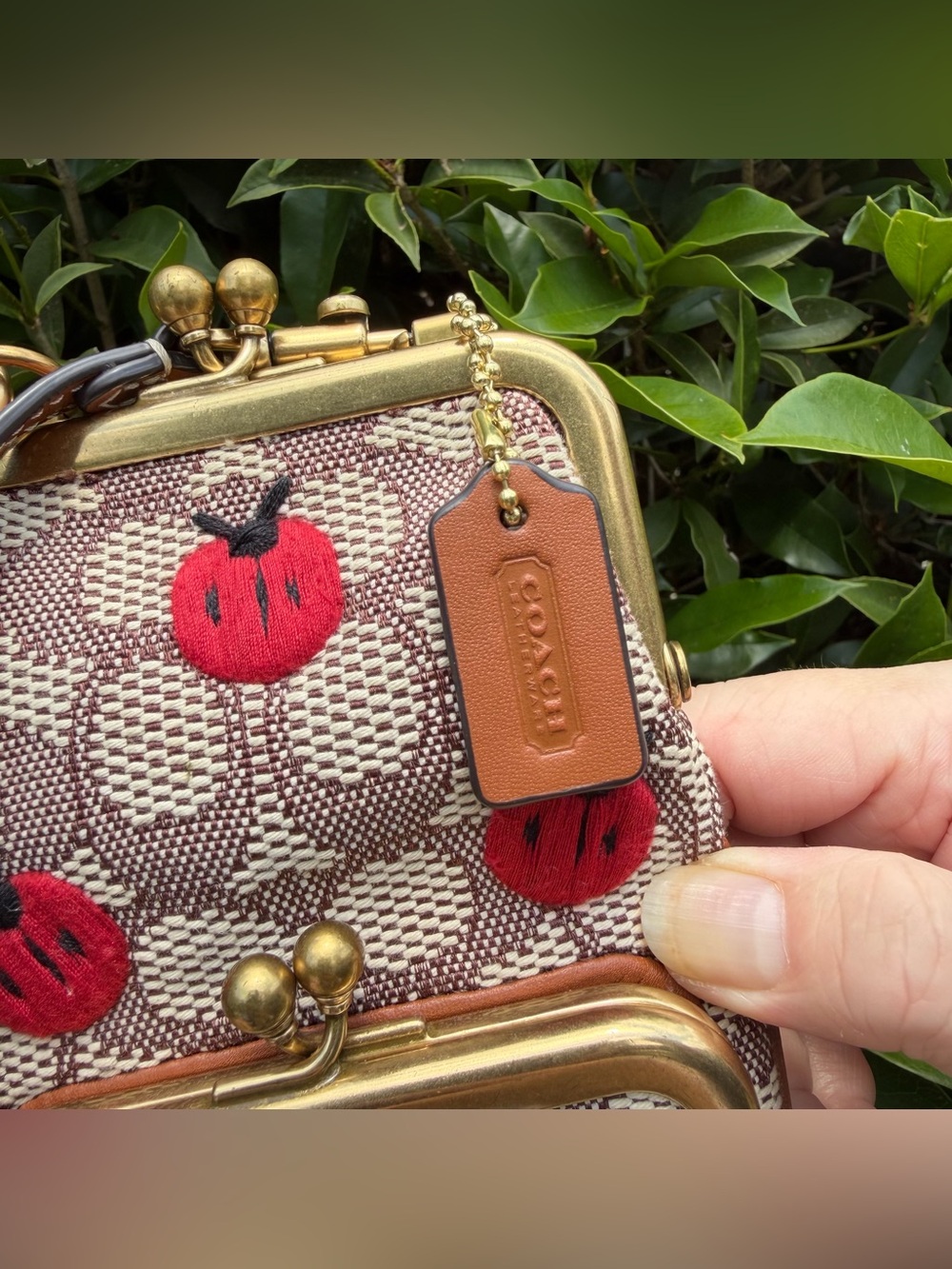 Coach Double Frame Crossbody 12 In Signature Textile Jacquard C6522 - Picture 2 of 10